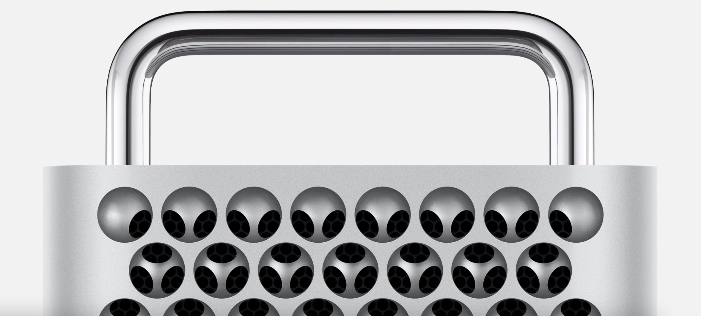 View of the top front of Mac Pro